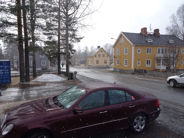 Snöglopp i korsningen Storgatan - Bjurvägen, Boliden